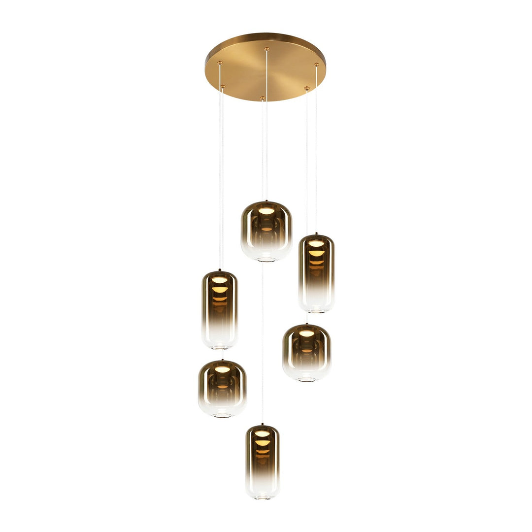 Matteo Canada - C37406AGAG - Six Light Chandelier - Refrax - Aged Gold Brass