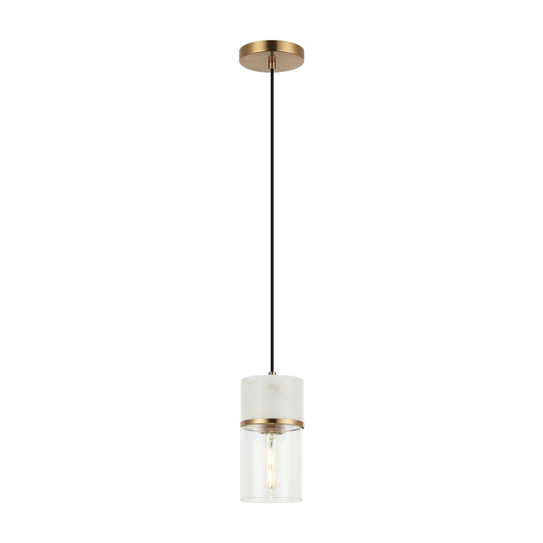 Matteo Canada - C39901AG - One Light Pendant - Marmor - Aged Gold Brass + White Marble