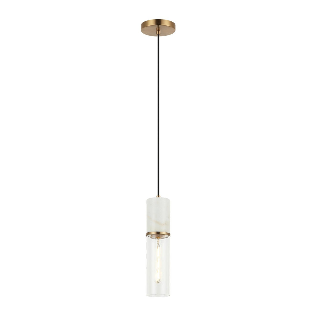 Matteo Canada - C39911AG - One Light Pendant - Marmor - Aged Gold Brass + White Marble