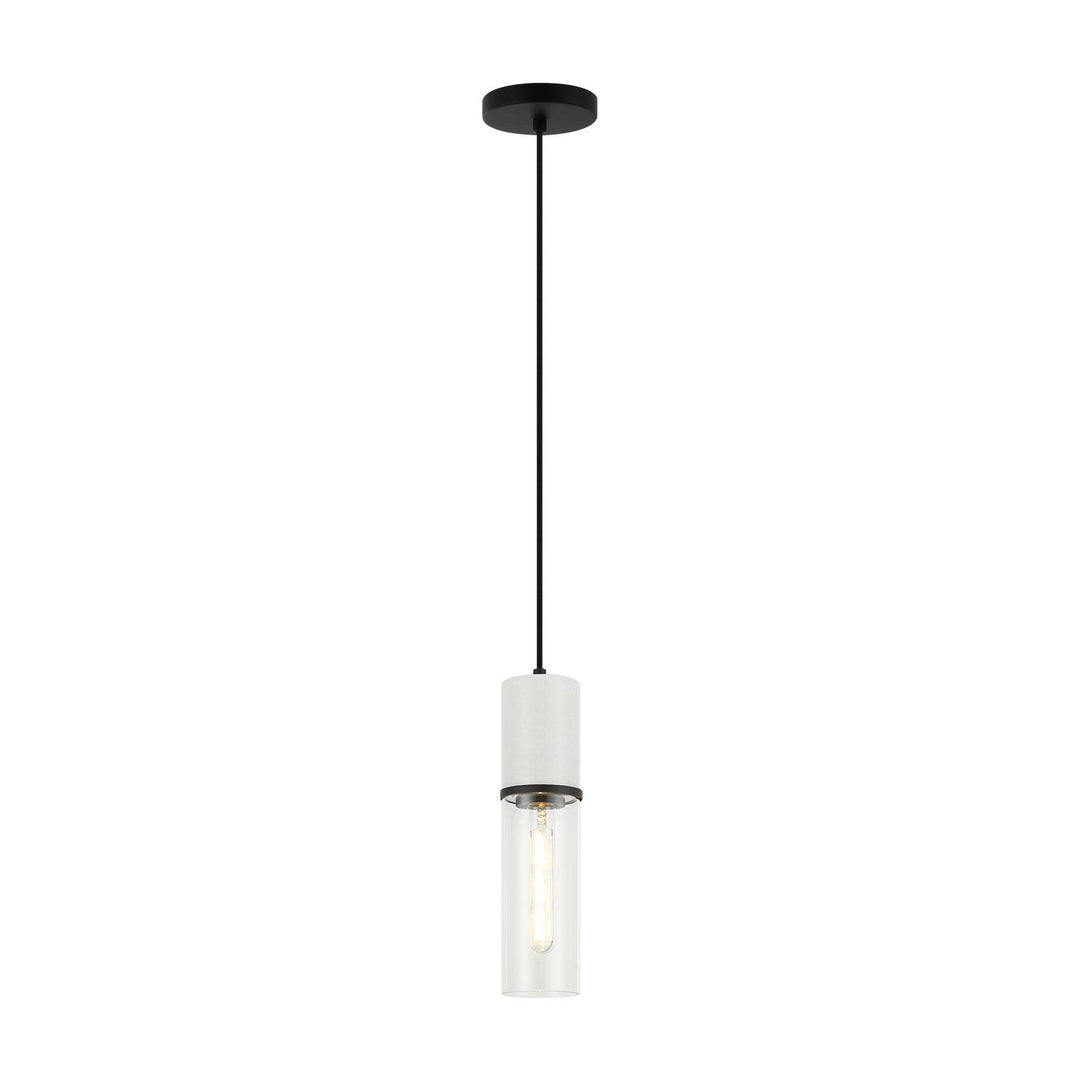 Matteo Canada - C39911MB - One Light Pendant - Marmor - Matte Black + White Marble
