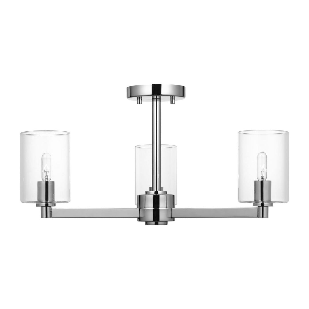 Fullton Three Light Semi-Flush Mount in Chrome - available from The Lighting Shoppe, trusted by Canadian homeowners