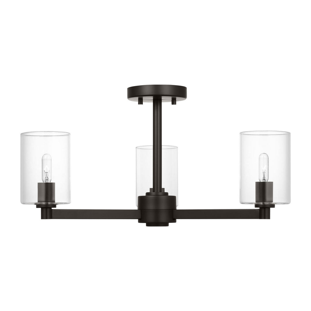 Fullton Three Light Semi-Flush Mount in Midnight Black - available from The Lighting Shoppe, trusted by Canadian homeowners