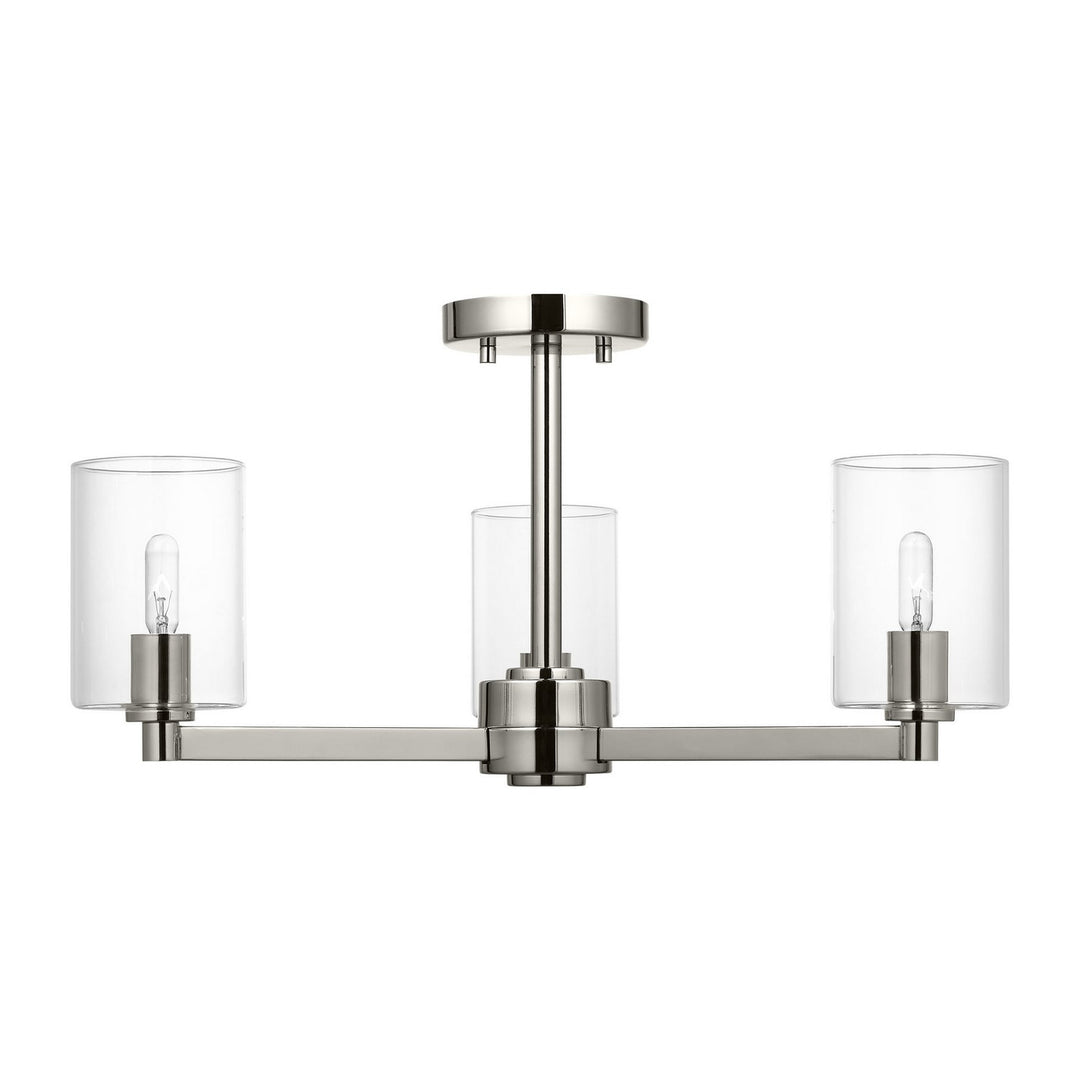 Fullton Three Light Semi-Flush Mount in Brushed Nickel - available from The Lighting Shoppe, trusted by Canadian homeowners