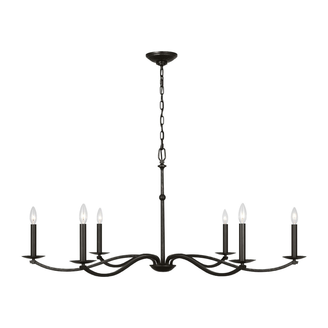 Wellen Six Light Chandelier in Aged Iron - available from The Lighting Shoppe, trusted by Canadian homeowners