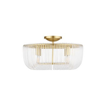 Pierce Four Light Flush Mount in Burnished Brass - available from The Lighting Shoppe, trusted by Canadian homeowners