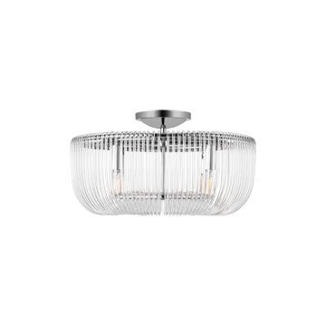 Pierce Four Light Flush Mount in Polished Nickel - available from The Lighting Shoppe, trusted by Canadian homeowners
