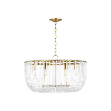 Pierce Six Light Pendant in Burnished Brass - available from The Lighting Shoppe, trusted by Canadian homeowners