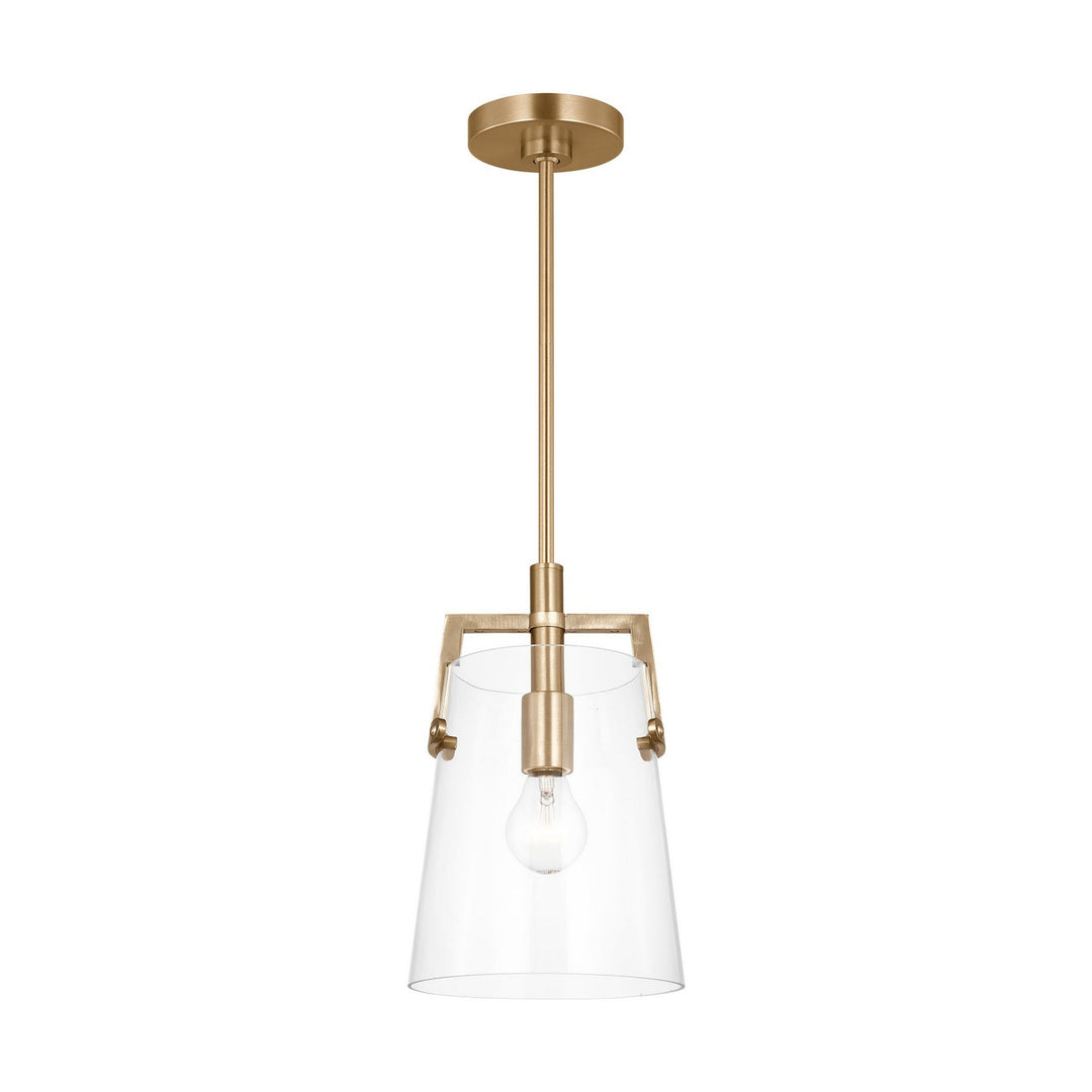 Crofton One Light Pendant in Satin Brass - available from The Lighting Shoppe, trusted by Canadian homeowners