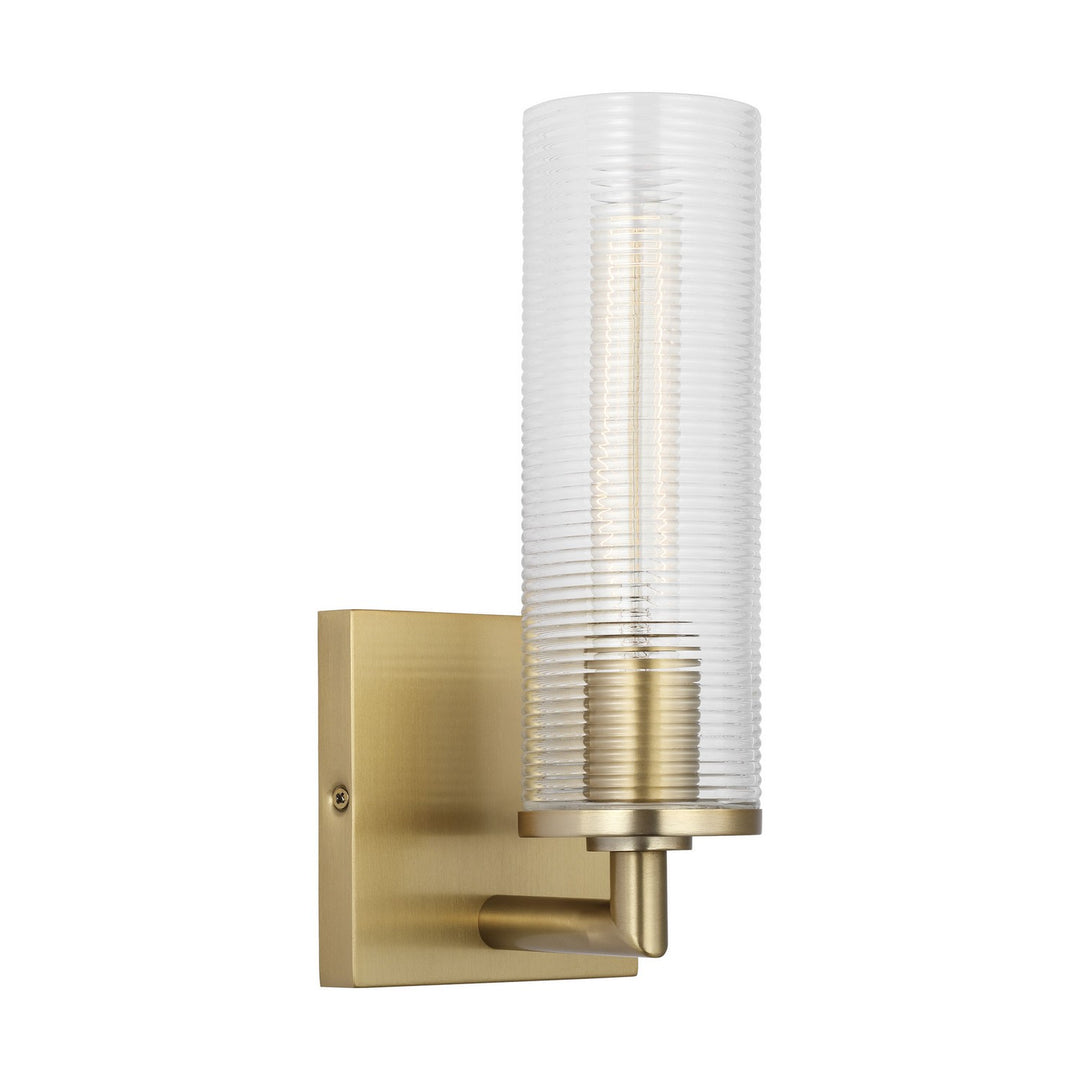 Sarita One Light Wall Sconce in Satin Brass - available from The Lighting Shoppe, trusted by Canadian homeowners