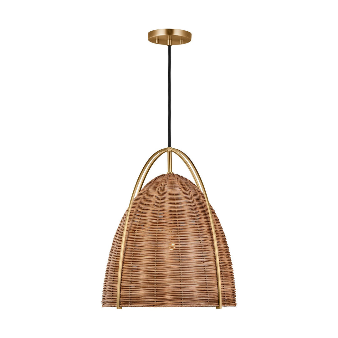 Norman One Light Pendant in Blonde Rattan - available from The Lighting Shoppe, trusted by Canadian homeowners