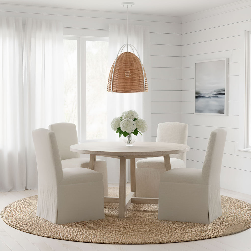 Visual Comfort Studio Canada - GLP1071MWT-BRTN - One Light Pendant - Norman - Chalk Wicker