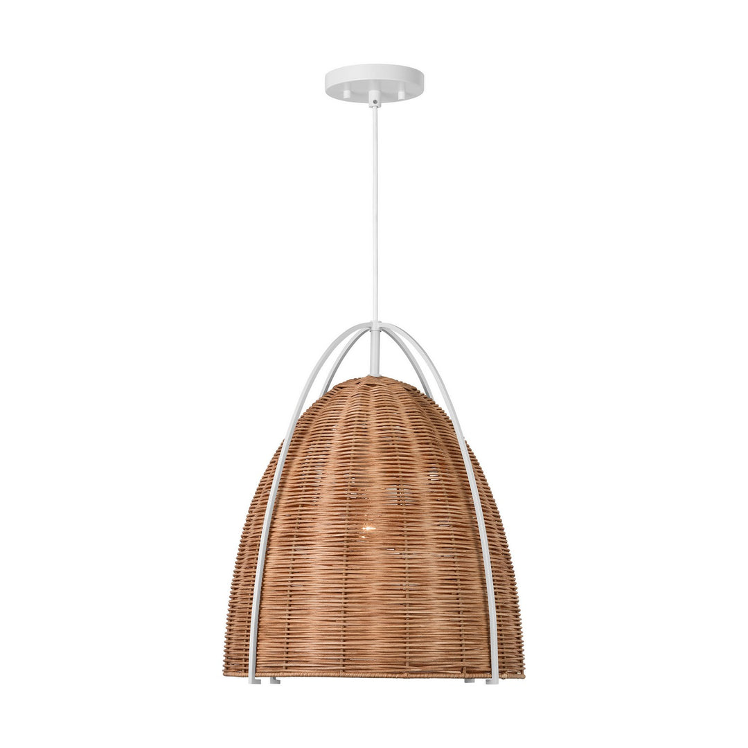 Norman One Light Pendant in Chalk Wicker - available from The Lighting Shoppe, trusted by Canadian homeowners