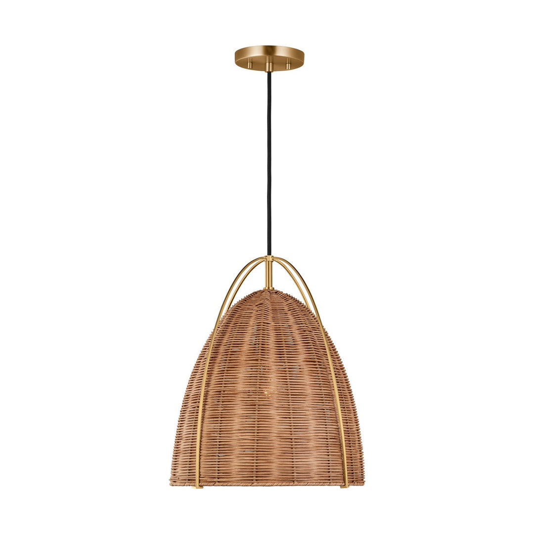 Norman One Light Pendant in Blonde Rattan - available from The Lighting Shoppe, trusted by Canadian homeowners
