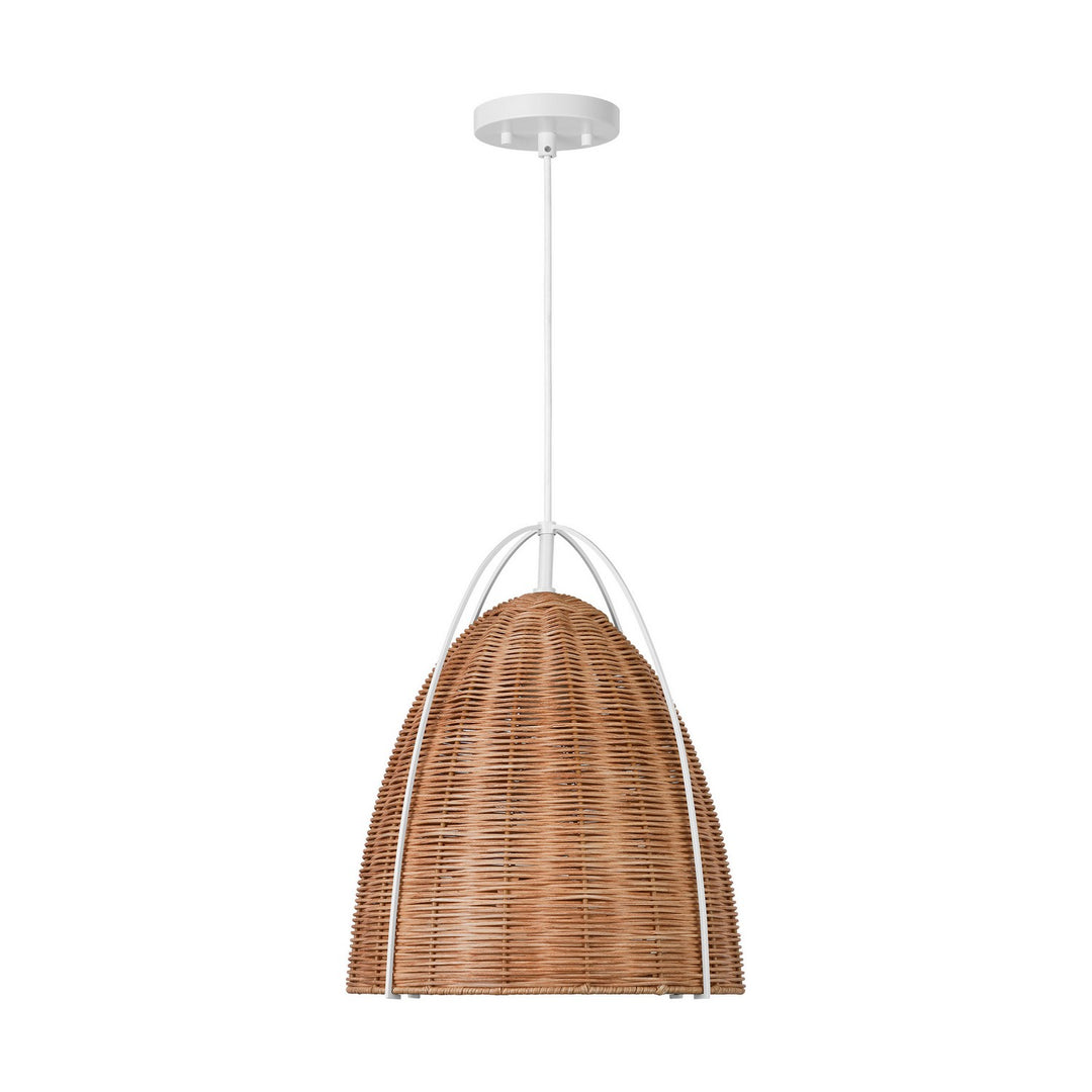 Norman One Light Pendant in Blonde Rattan - available from The Lighting Shoppe, trusted by Canadian homeowners