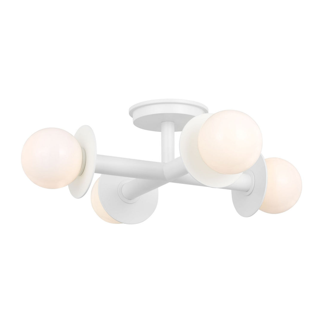 Nodes Four Light Semi-Flush Mount in Matte White - available from The Lighting Shoppe, trusted by Canadian homeowners
