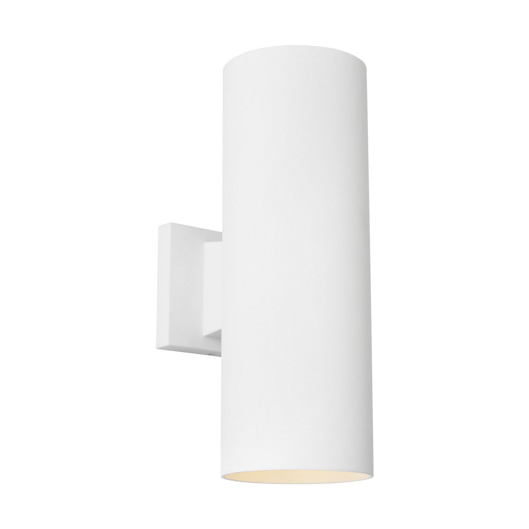 Outdoor Cylinders Two Light Wall Lantern in Outdoor Textured White - available from The Lighting Shoppe, trusted by Canadian homeowners