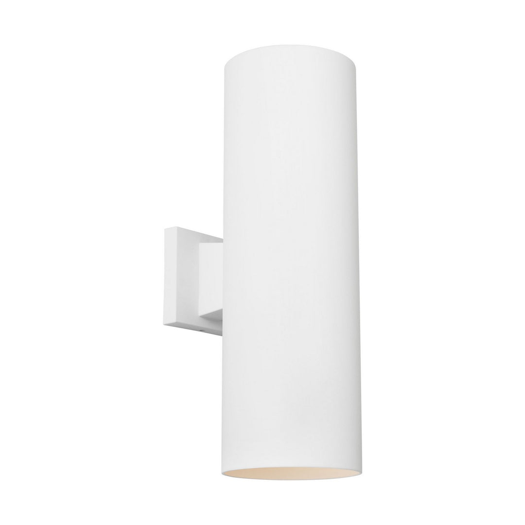 Outdoor Cylinders Two Light Wall Lantern in Outdoor Textured White - available from The Lighting Shoppe, trusted by Canadian homeowners