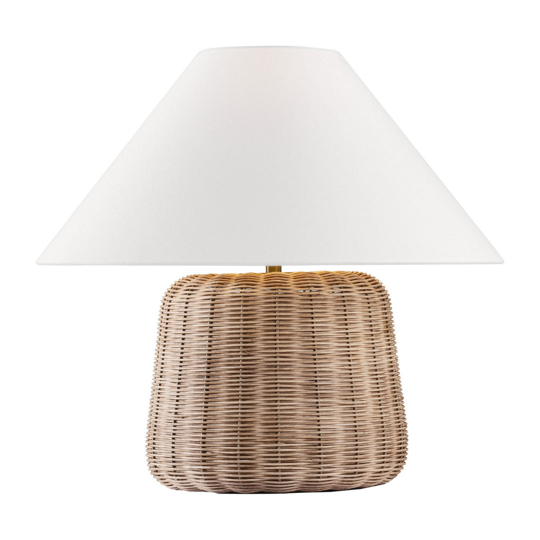 Dumar One Light Table Lamp in Blonde Rattan - available from The Lighting Shoppe, trusted by Canadian homeowners