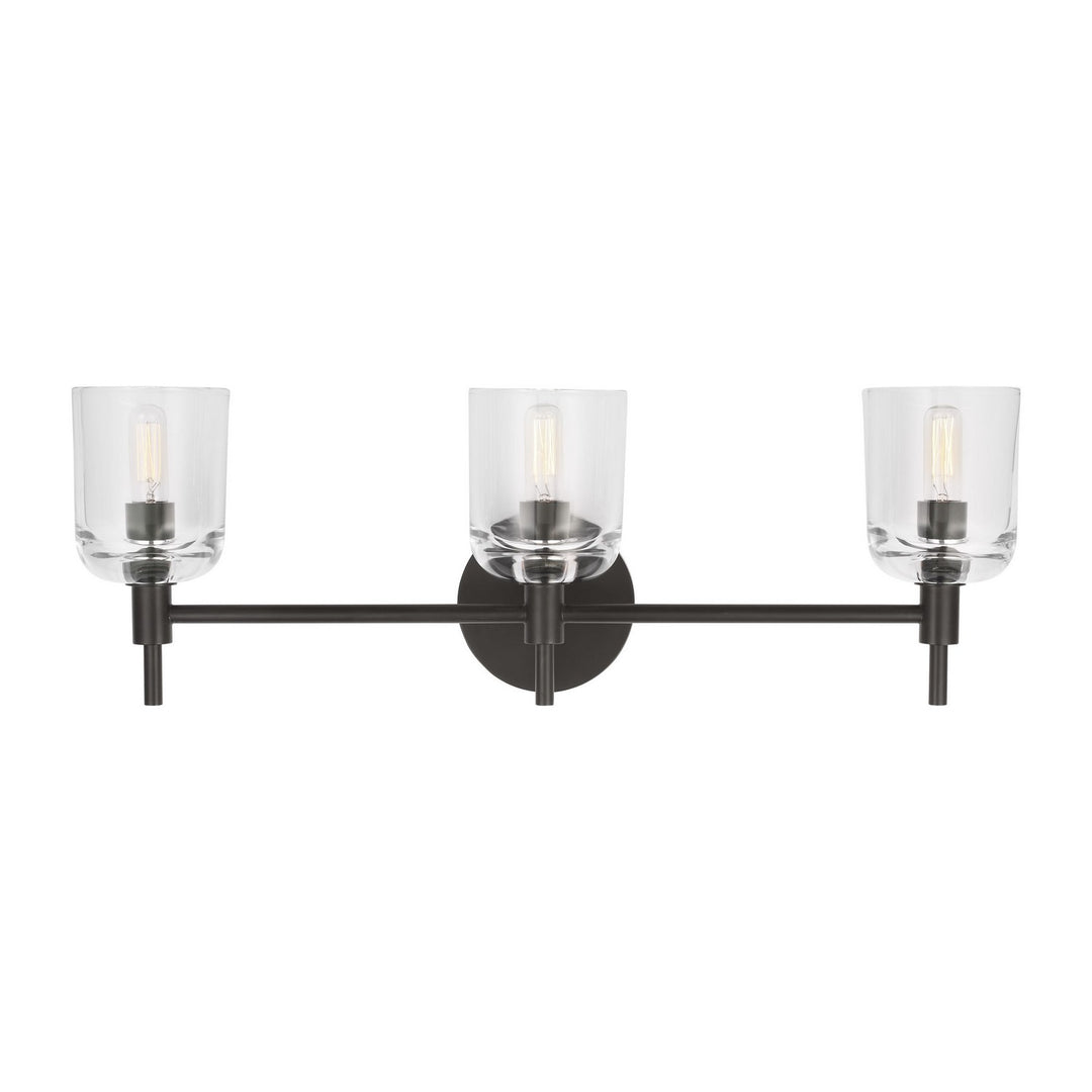 Hartley Three Light Vanity in Aged Iron - available from The Lighting Shoppe, trusted by Canadian homeowners
