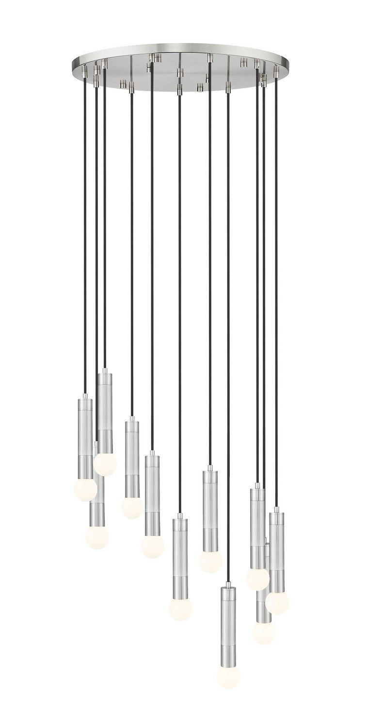 Stari 11 Light Chandelier in Brushed Nickel - available from The Lighting Shoppe, trusted by Canadian homeowners