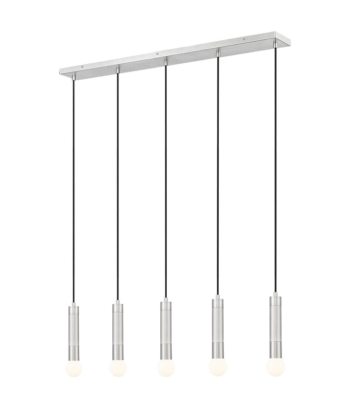 Stari Five Light Linear Chandelier in Brushed Nickel - available from The Lighting Shoppe, trusted by Canadian homeowners