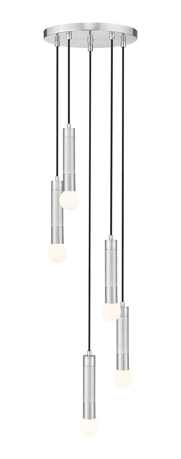 Stari Five Light Chandelier in Brushed Nickel - available from The Lighting Shoppe, trusted by Canadian homeowners