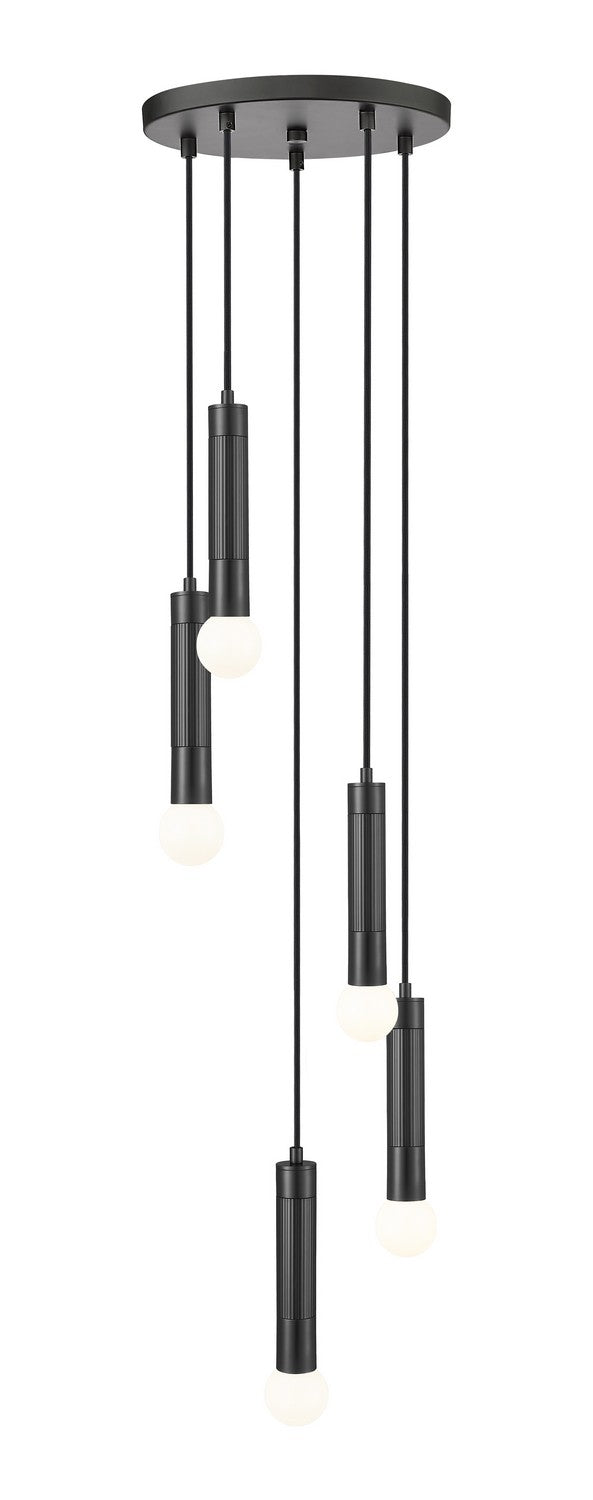 Stari Five Light Chandelier in Matte Black - available from The Lighting Shoppe, trusted by Canadian homeowners