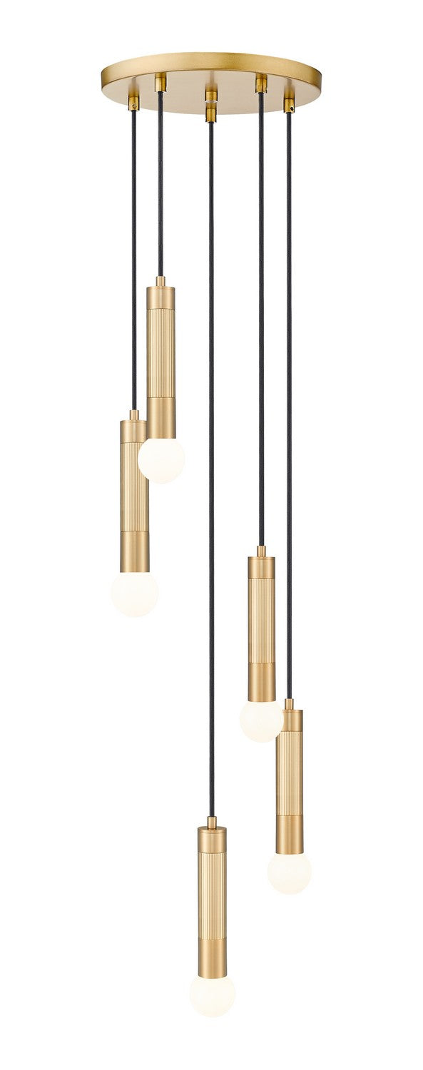 Stari Five Light Chandelier in Modern Gold - available from The Lighting Shoppe, trusted by Canadian homeowners