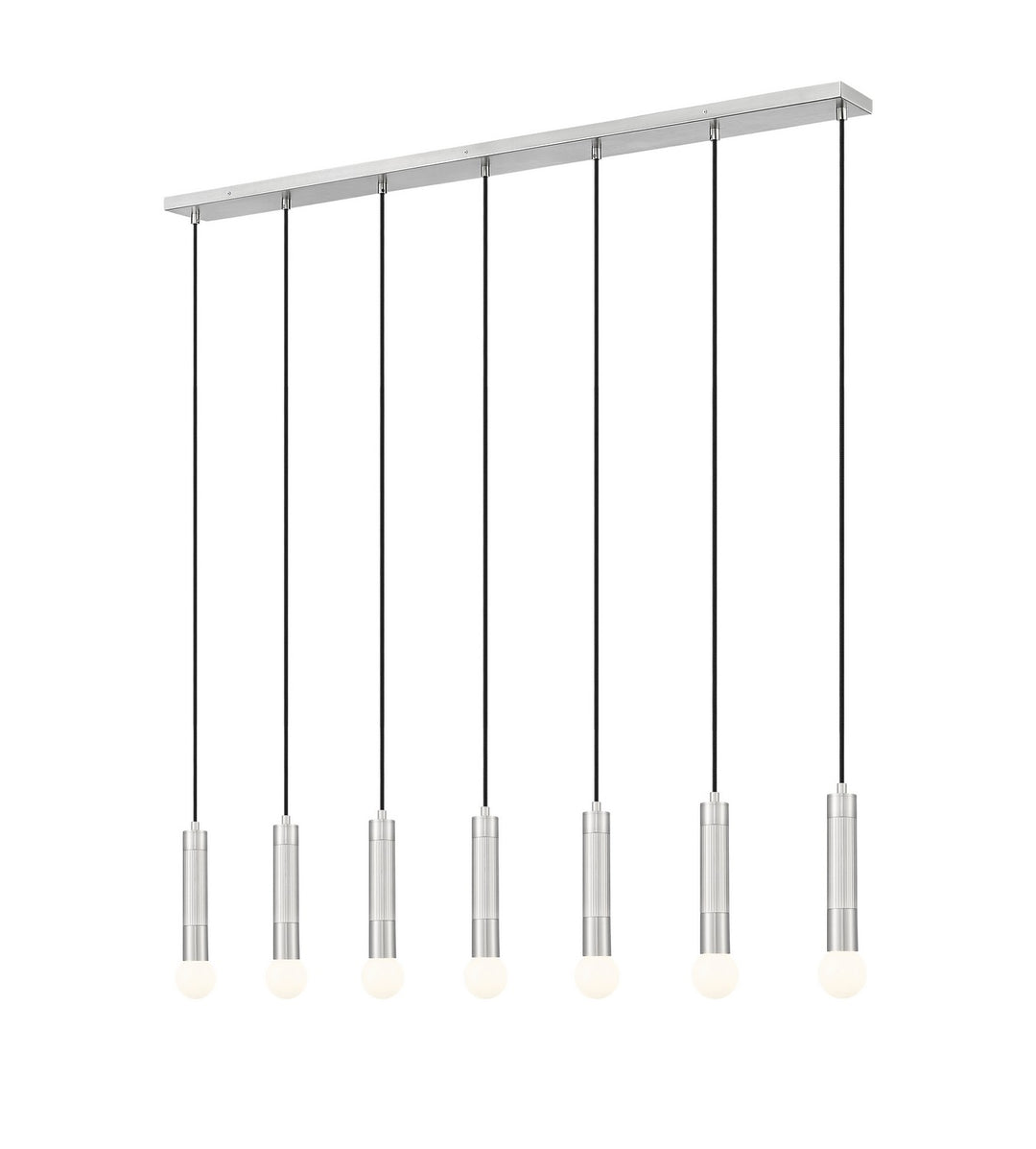 Stari Seven Light Linear Chandelier in Brushed Nickel - available from The Lighting Shoppe, trusted by Canadian homeowners