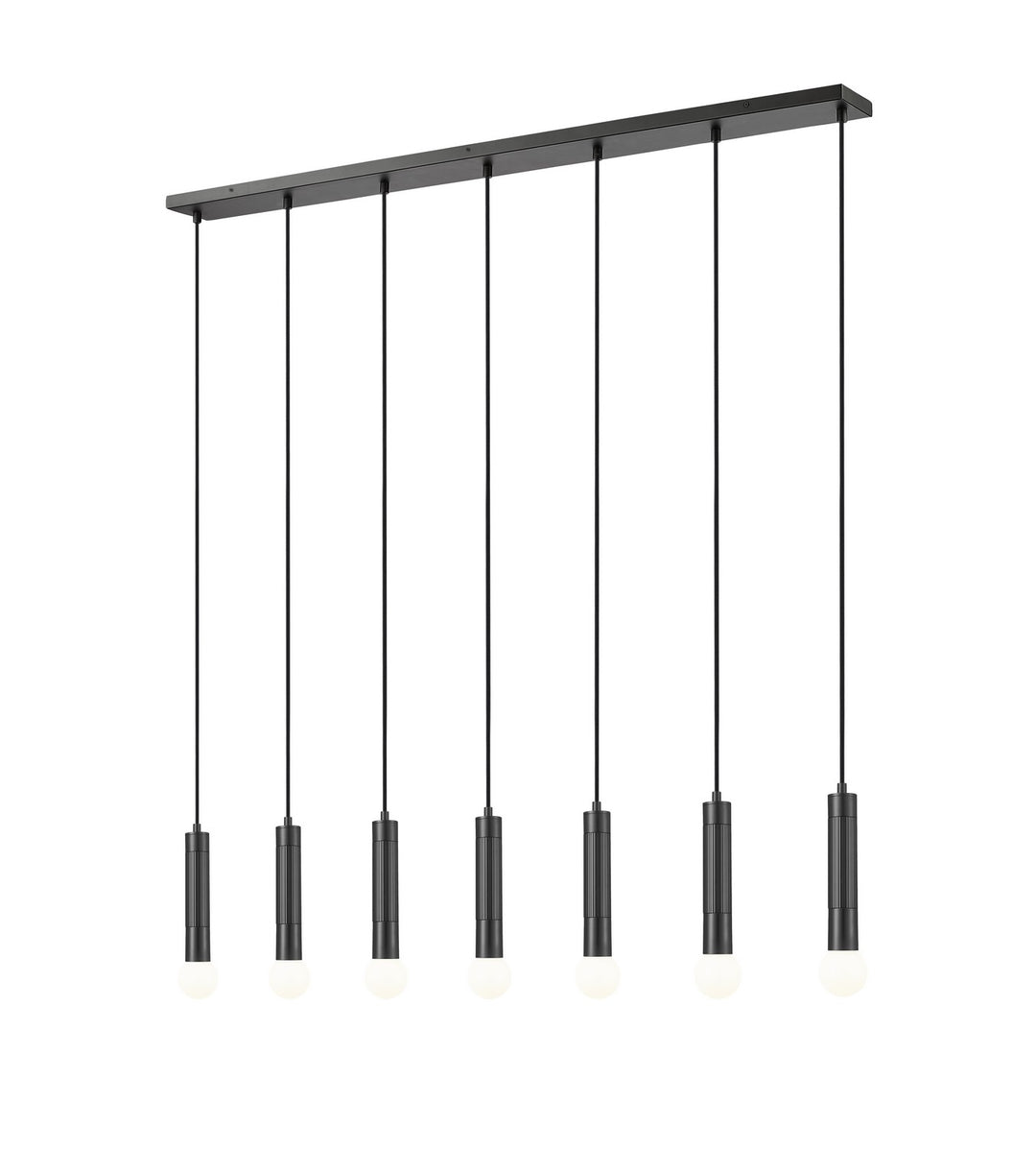 Stari Seven Light Linear Chandelier in Matte Black - available from The Lighting Shoppe, trusted by Canadian homeowners