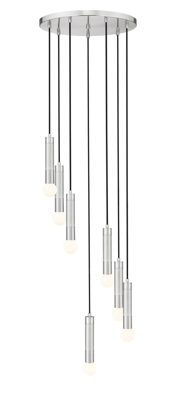 Stari Seven Light Chandelier in Brushed Nickel - available from The Lighting Shoppe, trusted by Canadian homeowners