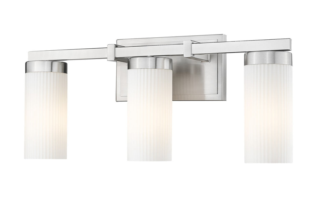 Danica Three Light Vanity in Brushed Nickel - available from The Lighting Shoppe, trusted by Canadian homeowners