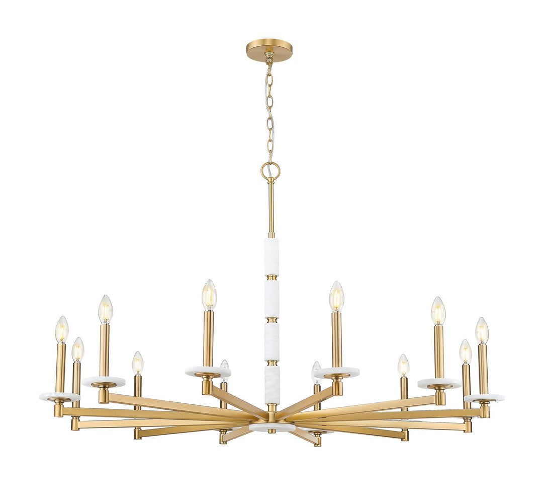 Kaden 12 Light Chandelier in Modern Gold - available from The Lighting Shoppe, trusted by Canadian homeowners