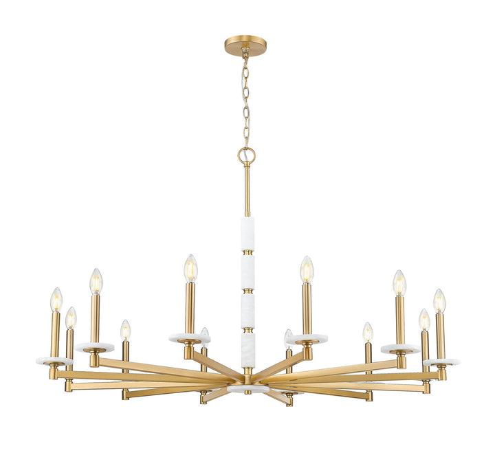 Kaden 12 Light Chandelier in Modern Gold - available from The Lighting Shoppe, trusted by Canadian homeowners