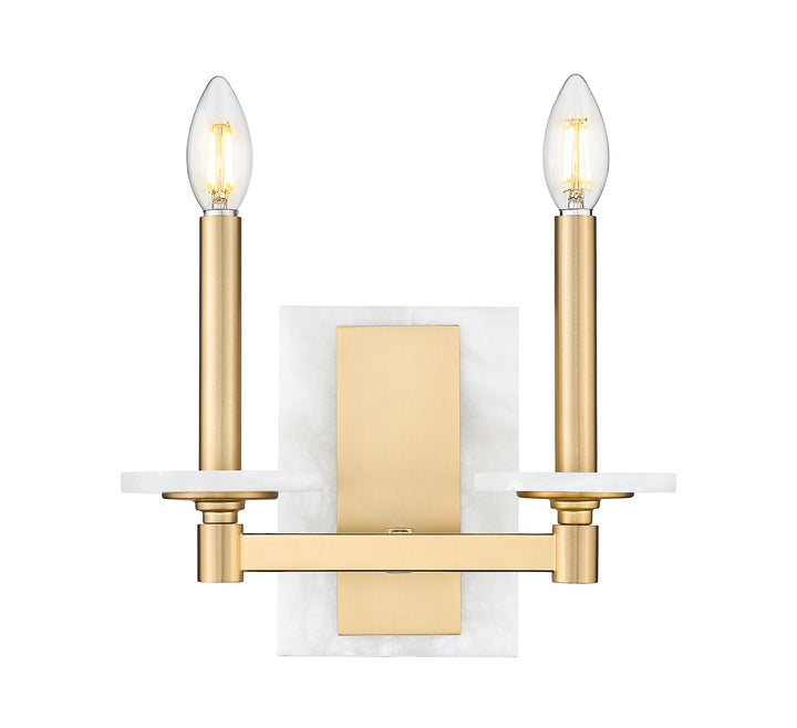 Kaden Two Light Wall Sconce in Modern Gold - available from The Lighting Shoppe, trusted by Canadian homeowners