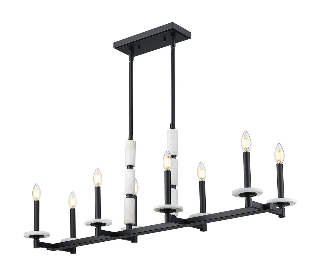 Kaden Eight Light Linear Chandelier in Matte Black - available from The Lighting Shoppe, trusted by Canadian homeowners
