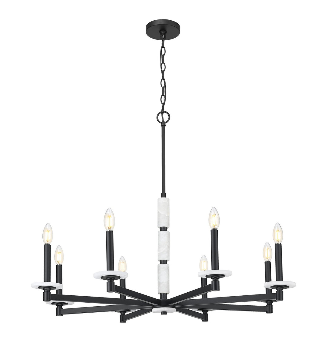 Kaden Eight Light Chandelier in Matte Black - available from The Lighting Shoppe, trusted by Canadian homeowners