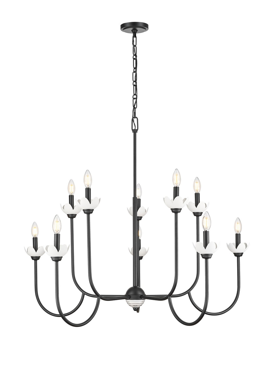 Allistair Ten Light Chandelier in Matte Black - available from The Lighting Shoppe, trusted by Canadian homeowners
