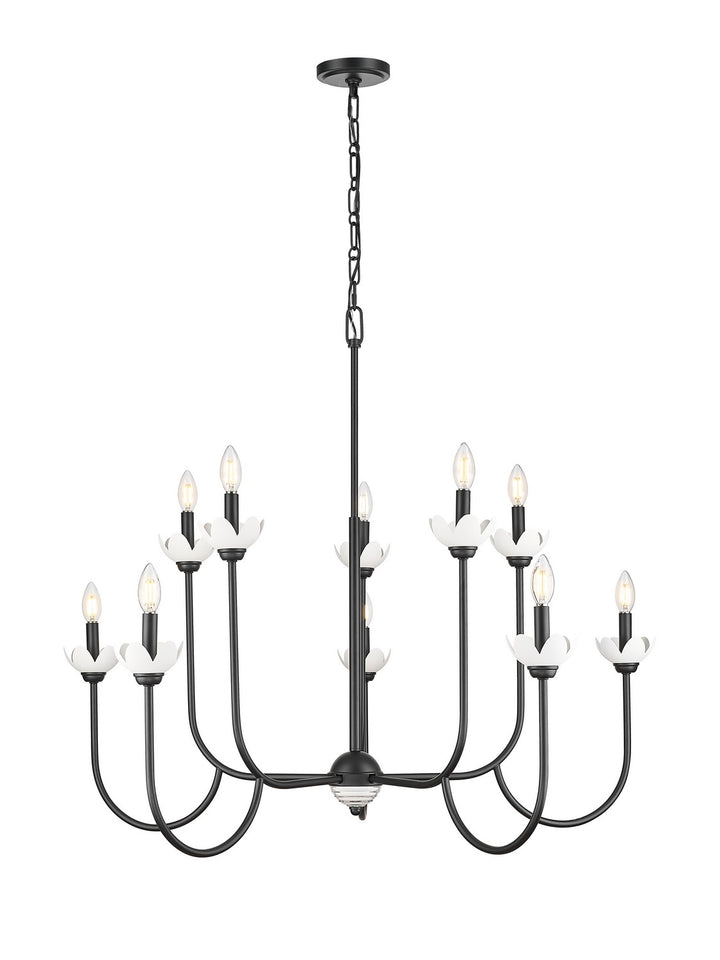 Allistair Ten Light Chandelier in Matte Black - available from The Lighting Shoppe, trusted by Canadian homeowners