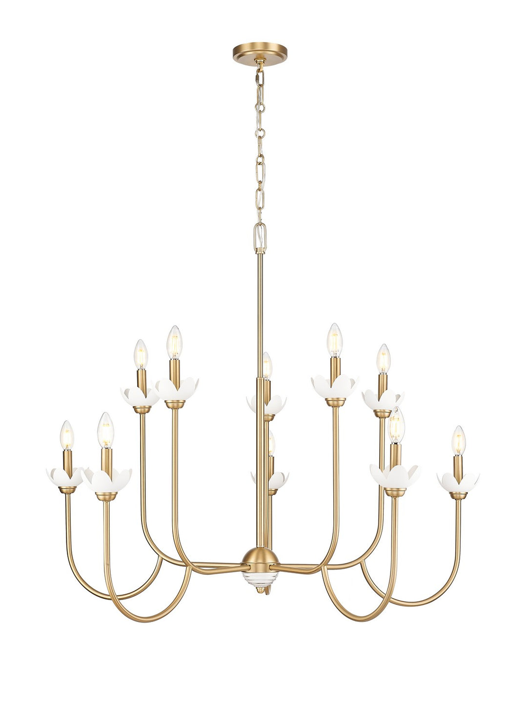 Allistair Ten Light Chandelier in Modern Gold - available from The Lighting Shoppe, trusted by Canadian homeowners