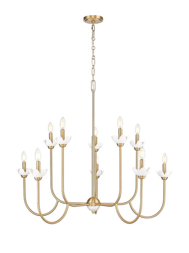 Allistair Ten Light Chandelier in Modern Gold - available from The Lighting Shoppe, trusted by Canadian homeowners