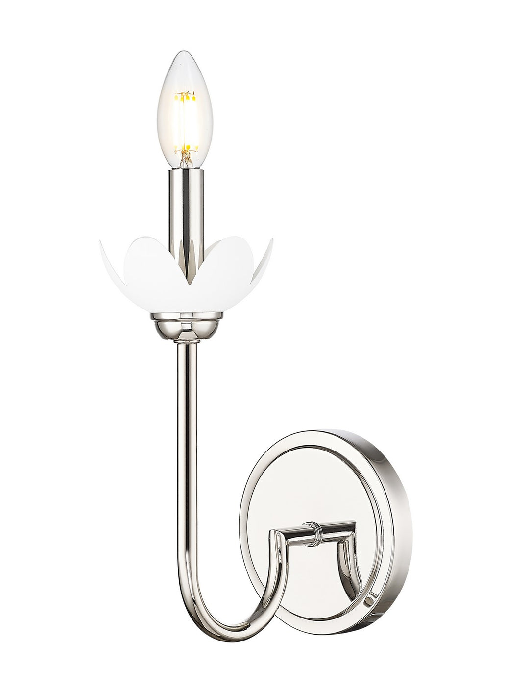 Allistair One Light Wall Sconce in Polished Nickel - available from The Lighting Shoppe, trusted by Canadian homeowners