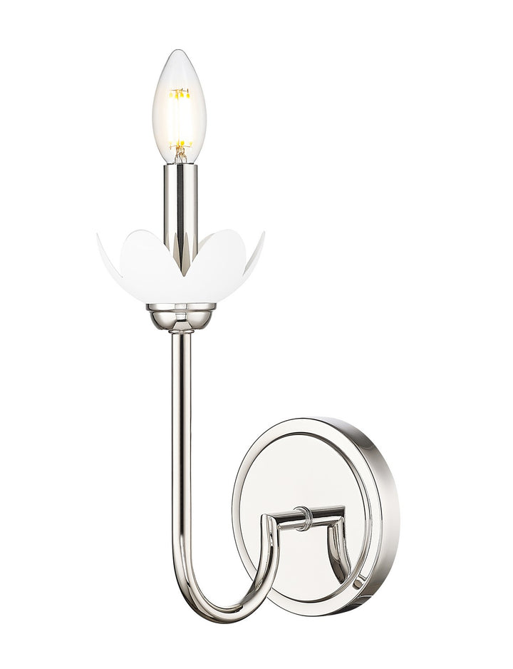 Allistair One Light Wall Sconce in Polished Nickel - available from The Lighting Shoppe, trusted by Canadian homeowners