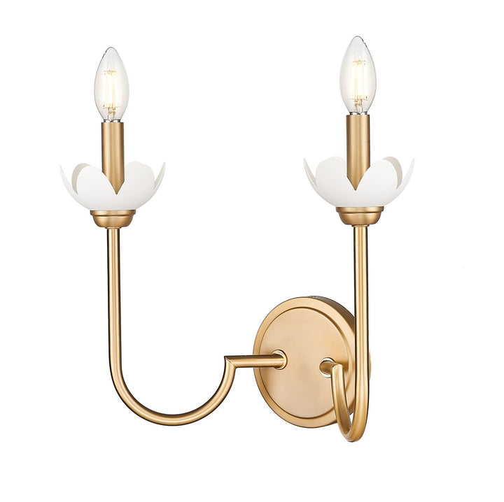 Allistair Two Light Wall Sconce in Modern Gold - available from The Lighting Shoppe, trusted by Canadian homeowners