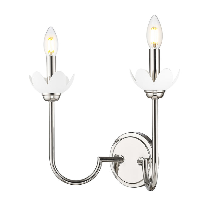 Allistair Two Light Wall Sconce in Polished Nickel - available from The Lighting Shoppe, trusted by Canadian homeowners