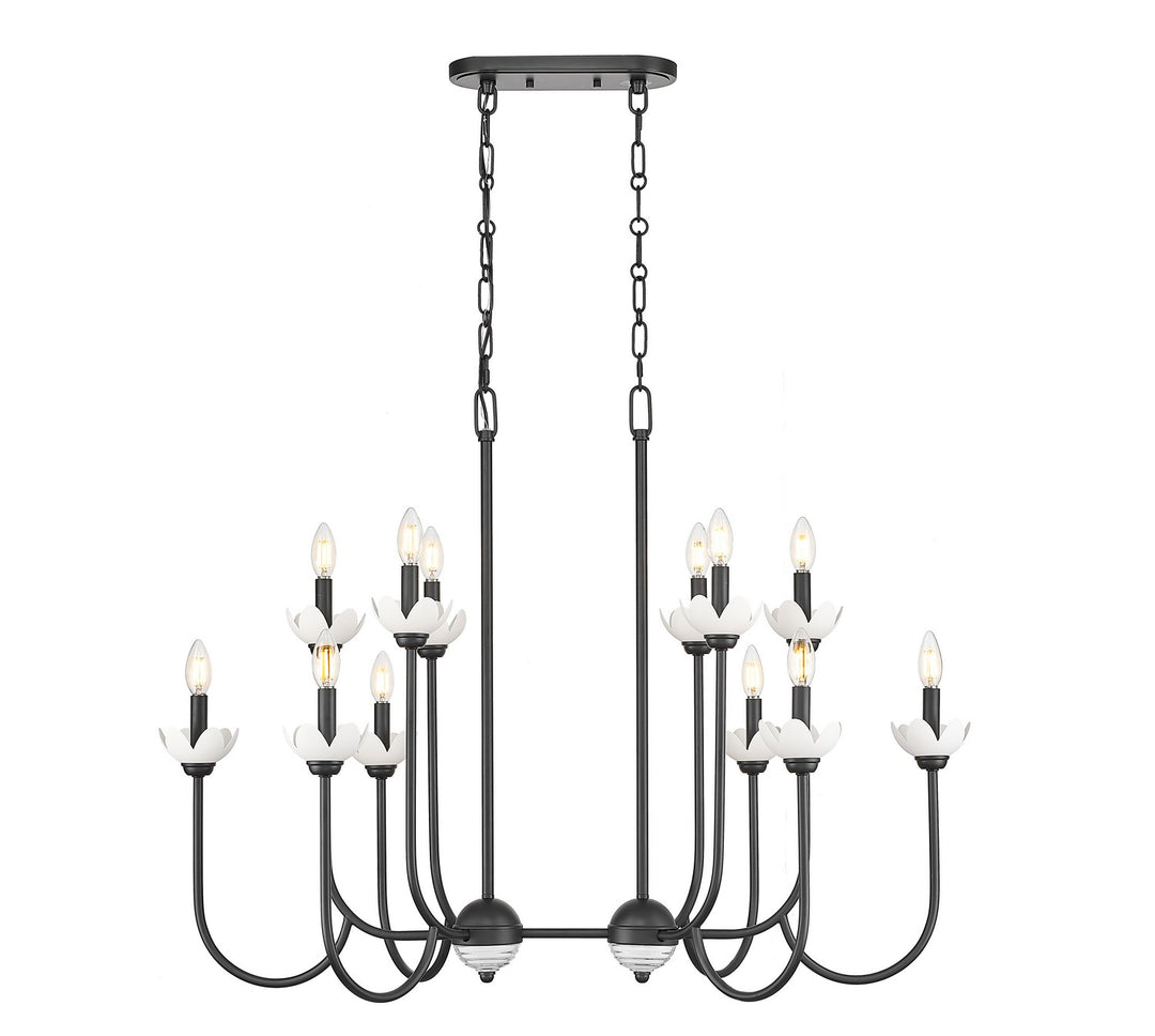 Allistair 12 Light Linear Chandelier in Matte Black - available from The Lighting Shoppe, trusted by Canadian homeowners