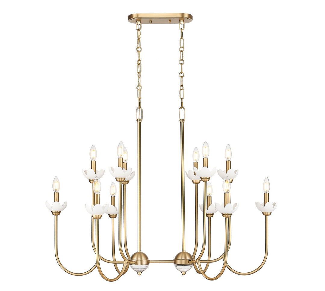 Allistair 12 Light Linear Chandelier in Modern Gold - available from The Lighting Shoppe, trusted by Canadian homeowners