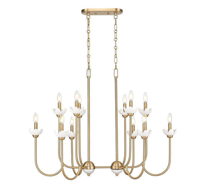 Allistair 12 Light Linear Chandelier in Modern Gold - available from The Lighting Shoppe, trusted by Canadian homeowners