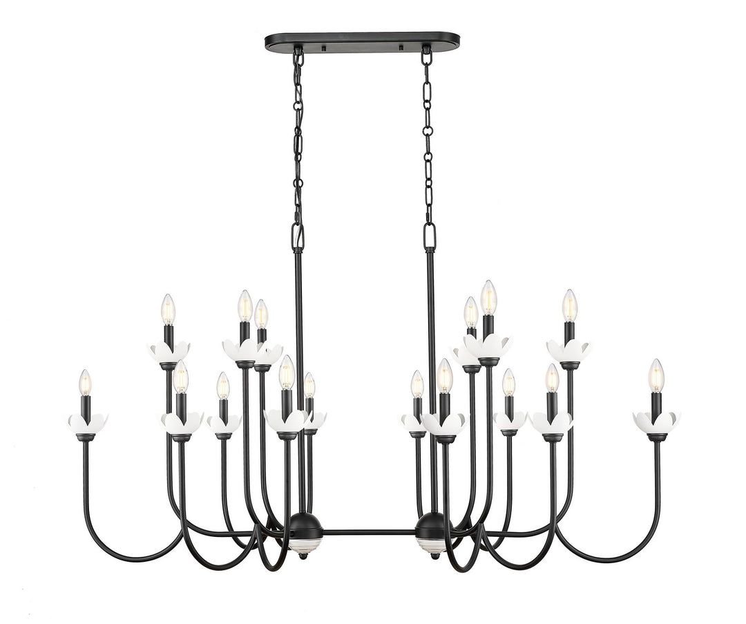 Allistair 16 Light Linear Chandelier in Matte Black - available from The Lighting Shoppe, trusted by Canadian homeowners