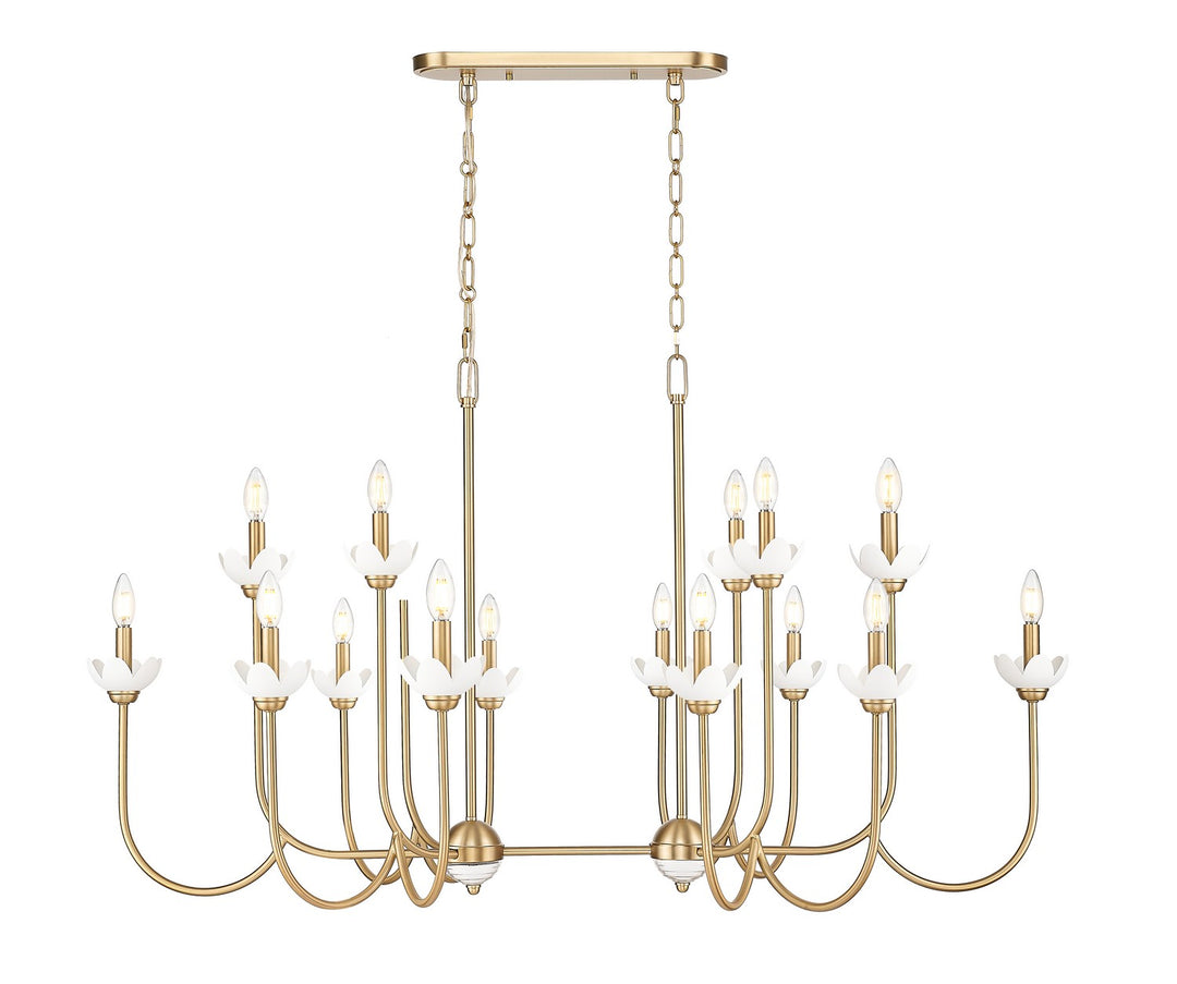 Allistair 16 Light Linear Chandelier in Modern Gold - available from The Lighting Shoppe, trusted by Canadian homeowners